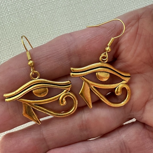 New - Eye of Horus Evil Eye Dangle earrings - Picture 2 of 4